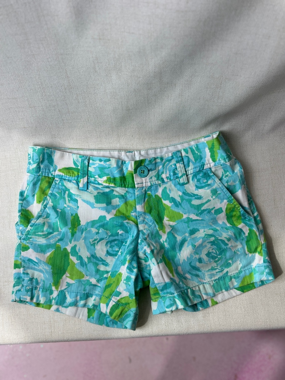 Lilly Pulitzer Callahan Shorts Women’s 00 Blue Green First Impressions Print